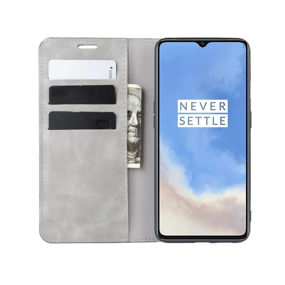 OnePlus 7T Lompakko Suojakotelo Harmaa