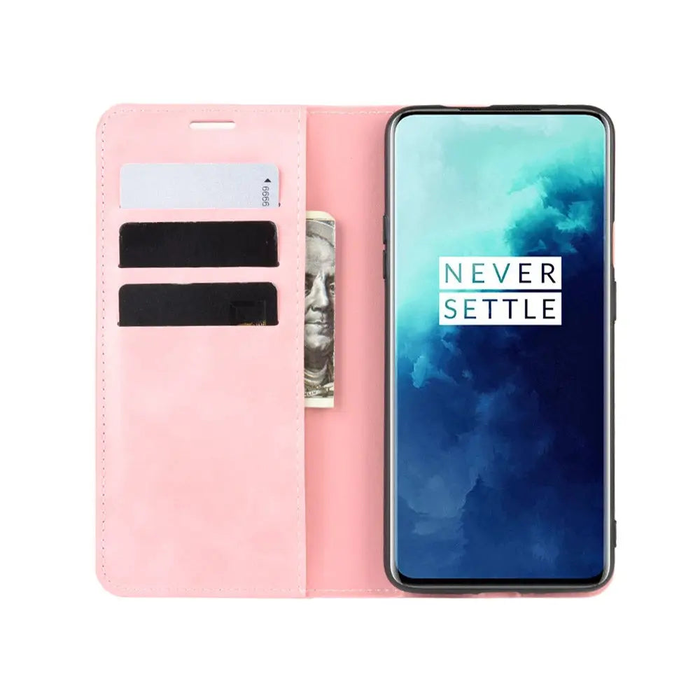 OnePlus 7T Pro Unitec Lompakko Suojakuori Ruusukulta
