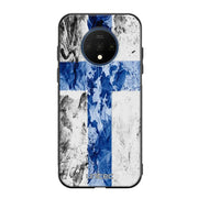 OnePlus 7T suojakuoret - Painted Finnish Flag - Ei
