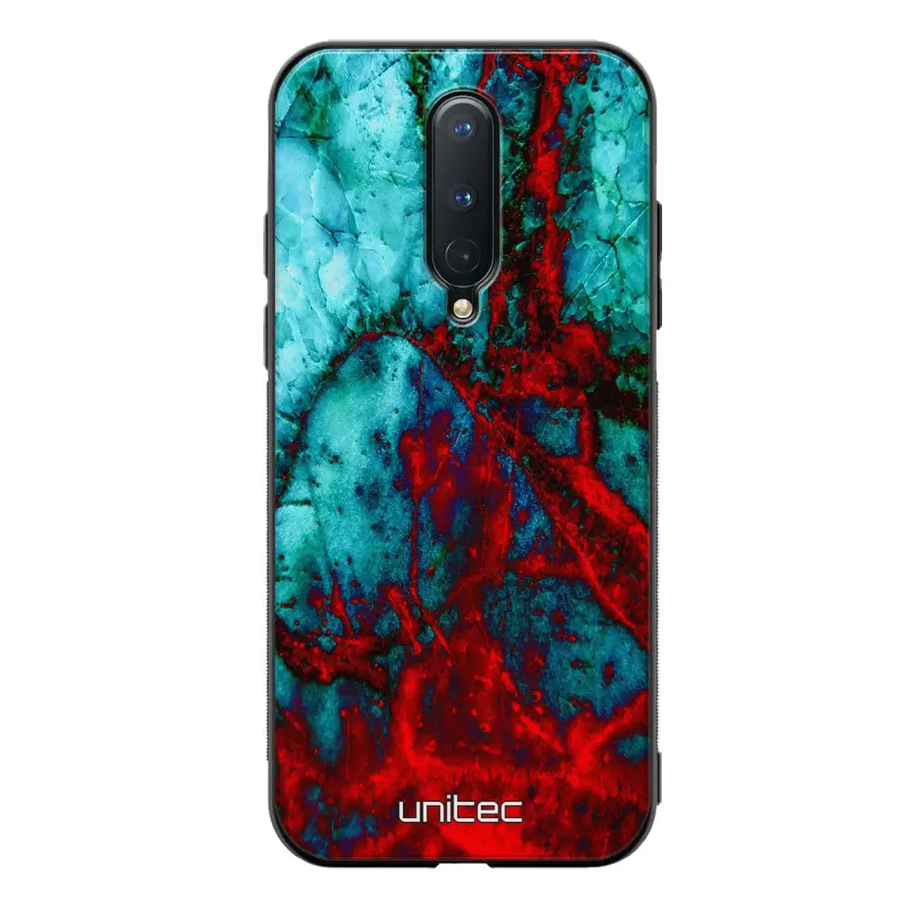 OnePlus 8 marmori suojakuoret - Blue Red Marble - Ei
