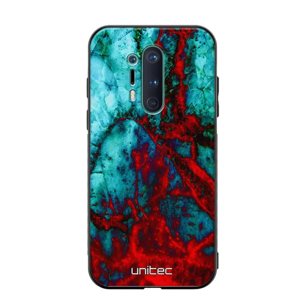 OnePlus 8 Pro marmori suojakuoret - Blue Red Marble - Ei
