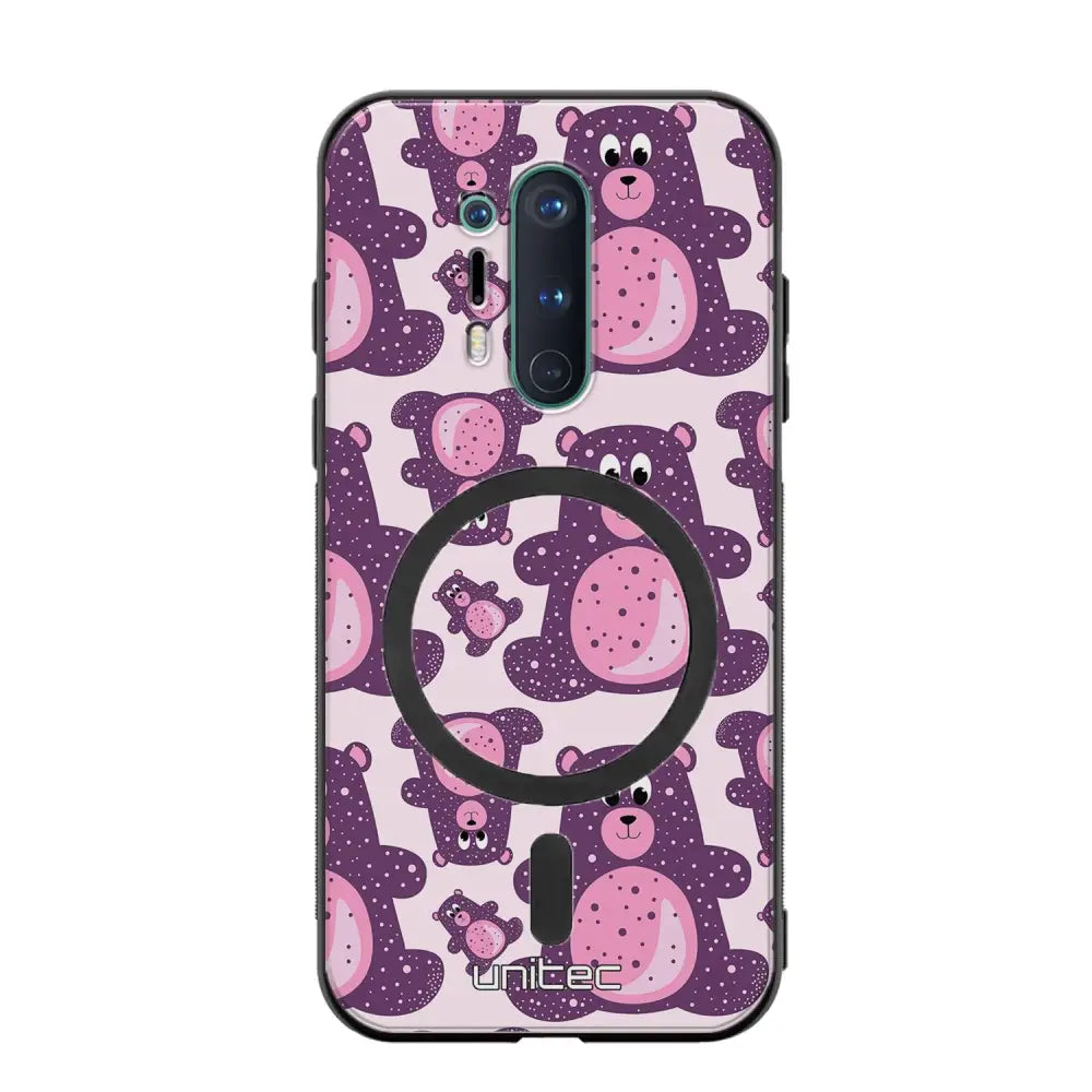 OnePlus 8 Pro suojakuoret - Purple Teddy Bear