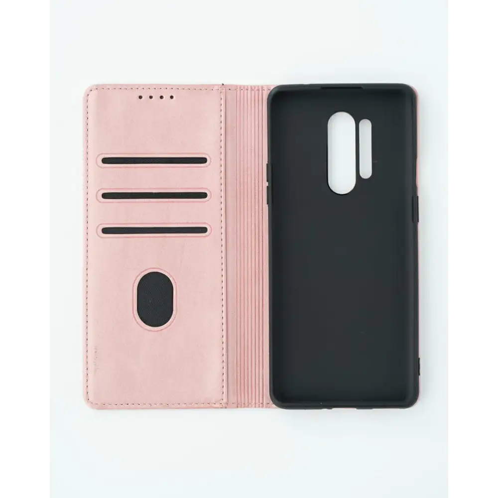 OnePlus 8 Pro Unitec Lompakko Suojakotelo Ruusukulta