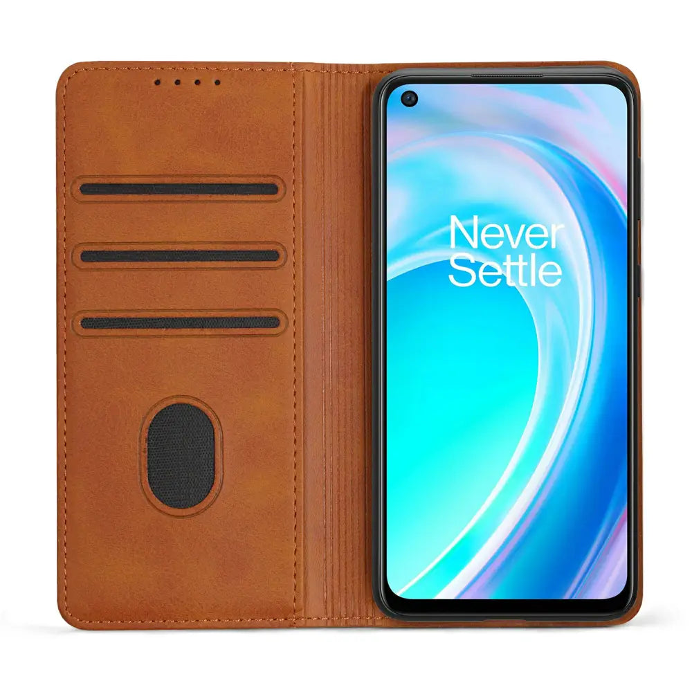 OnePlus 8 Unitec Lompakko Suojakotelo Ruskea