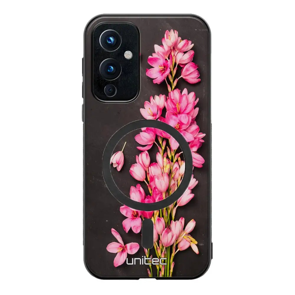 OnePlus 9 kukka suojakuoret - Pink Flowers
