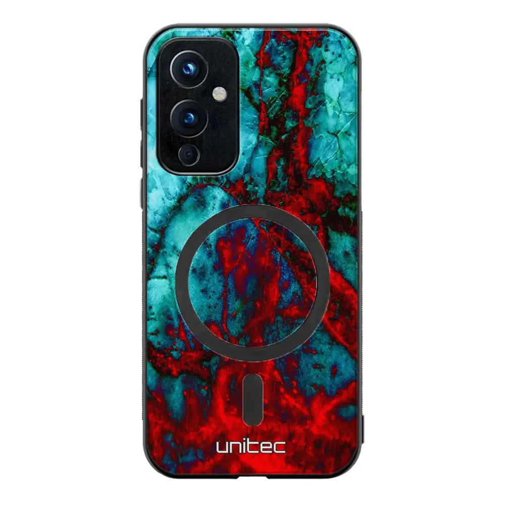OnePlus 9 marmori suojakuoret - Blue Red Marble