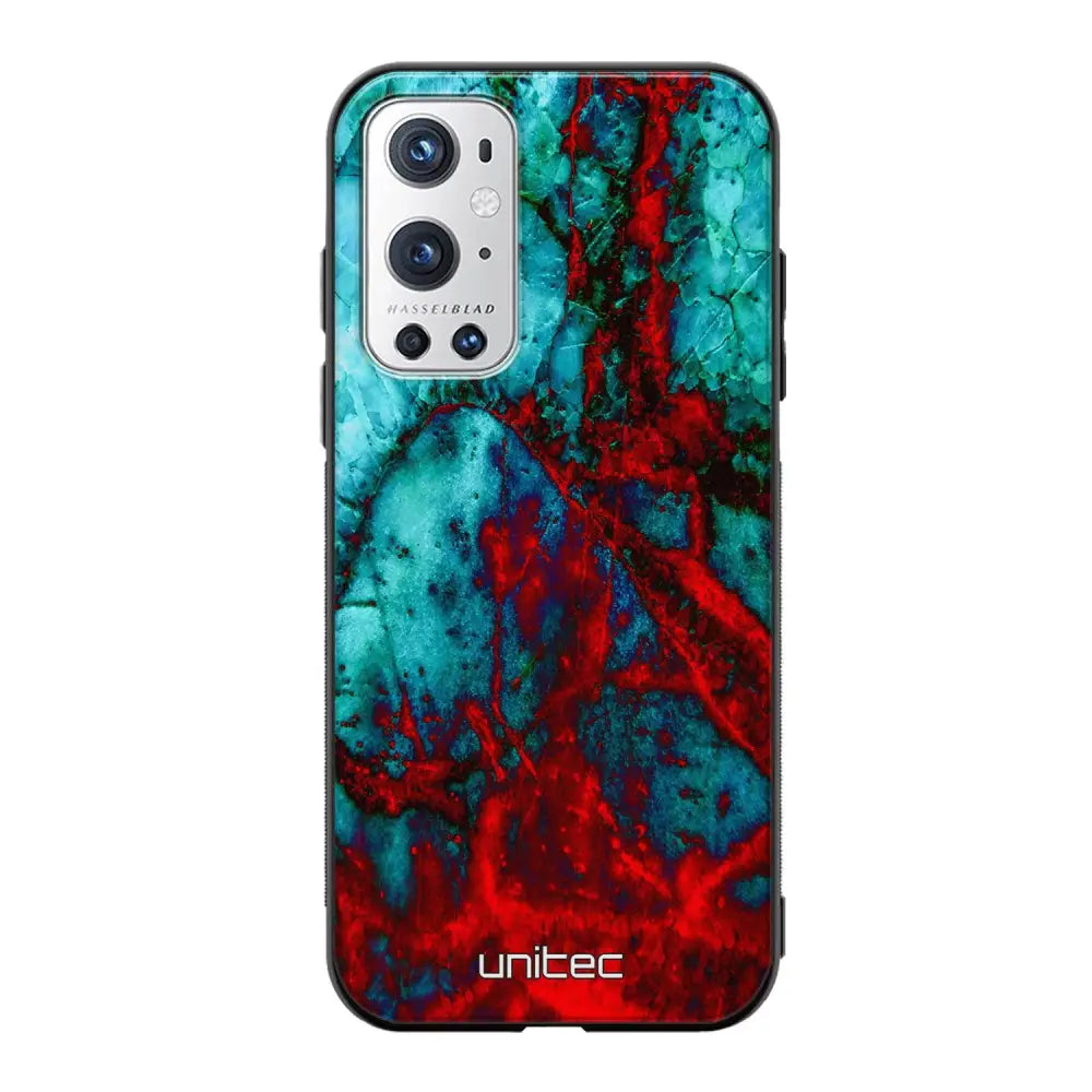 OnePlus 9 Pro marmori suojakuoret - Blue Red Marble - Ei