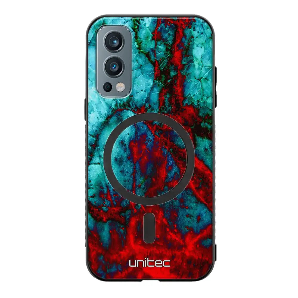 OnePlus Nord 2 marmori suojakuoret - Blue Red Marble