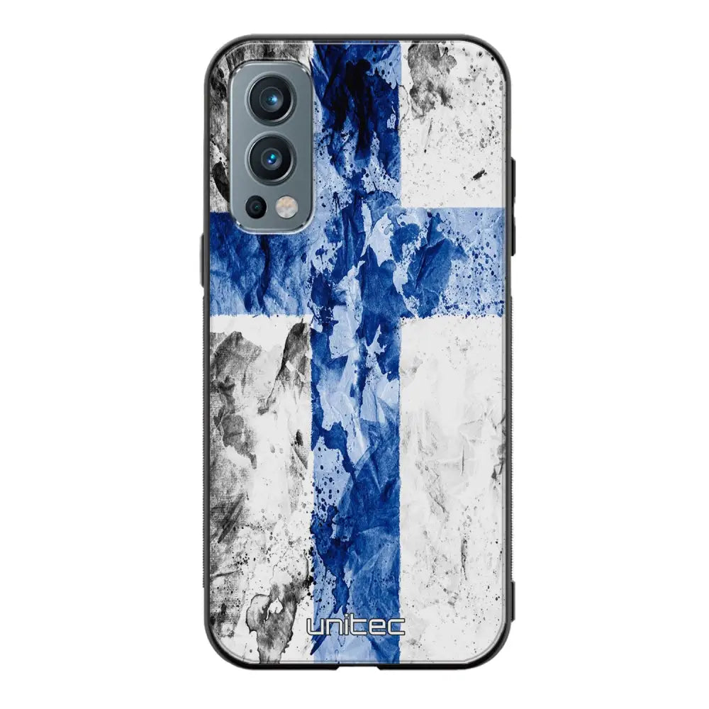 OnePlus Nord 2 suojakuoret - Painted Finnish Flag - Ei