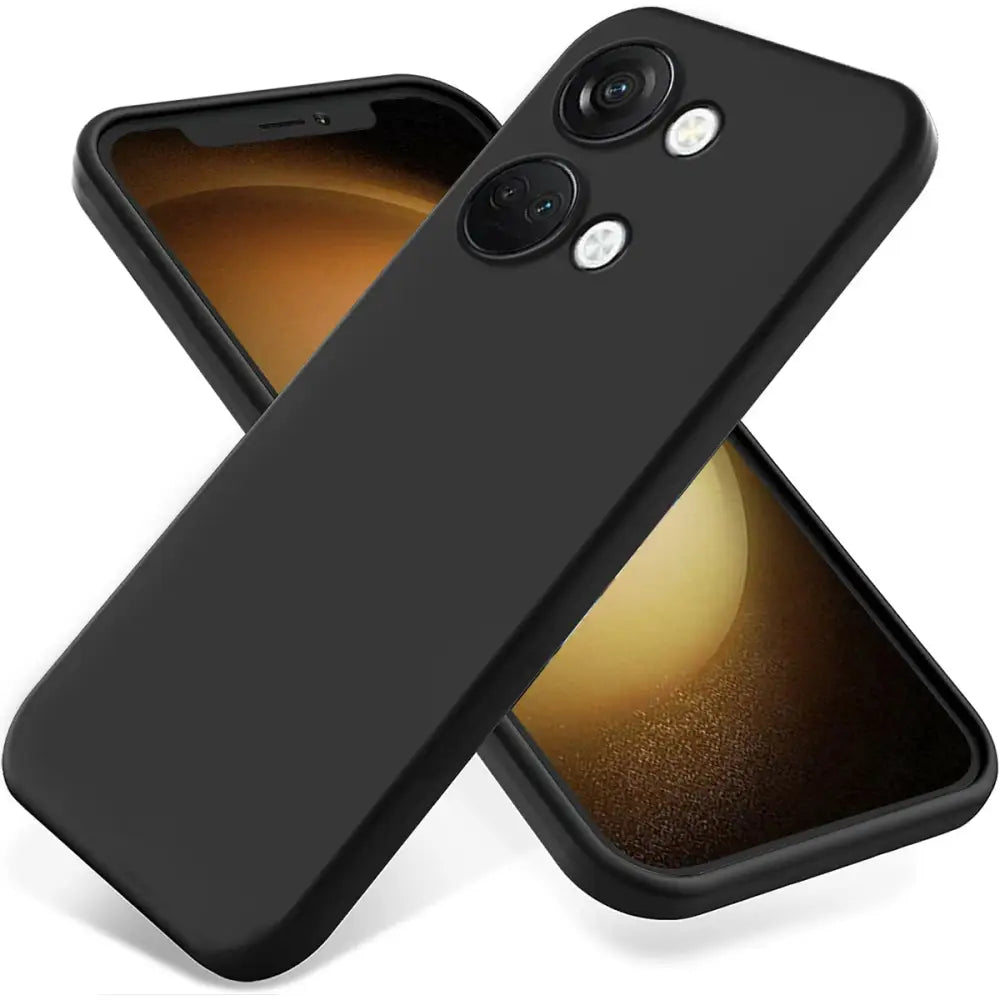 Mustan suojakuoren kuva OnePlus Nordille, jossa on kaksoiskameraaukot