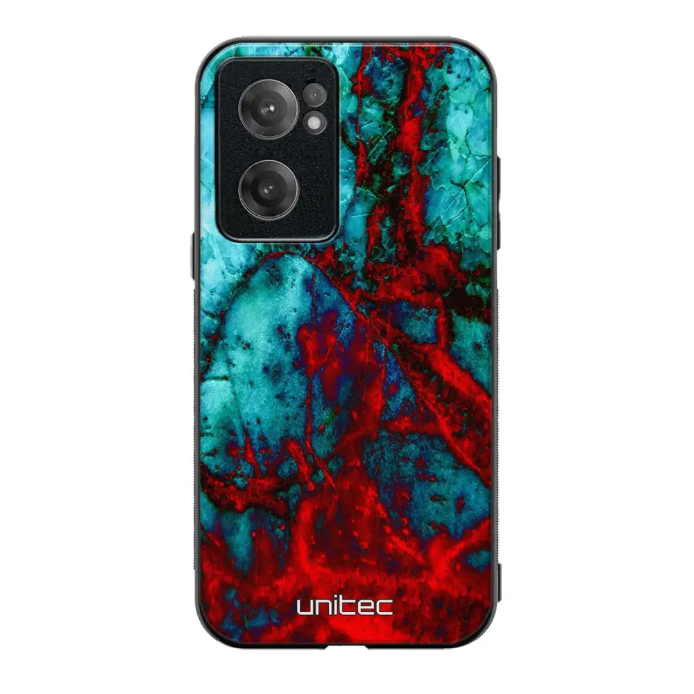 OnePlus Nord CE 2 marmori suojakuoret - Blue Red Marble - Ei