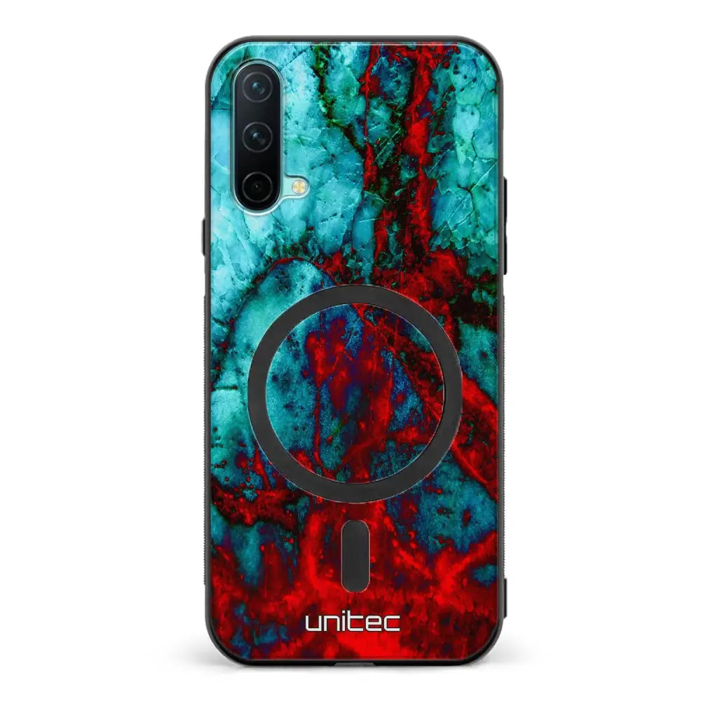 OnePlus Nord CE marmori suojakuoret - Blue Red Marble