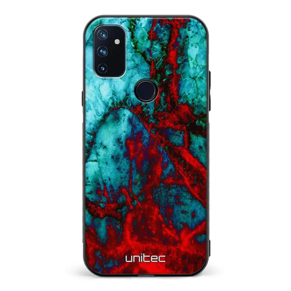 OnePlus Nord N100 marmori suojakuoret - Blue Red Marble - Ei