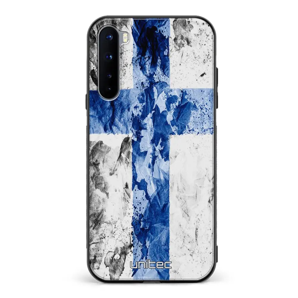 OnePlus Nord suojakuoret - Painted Finnish Flag - Ei