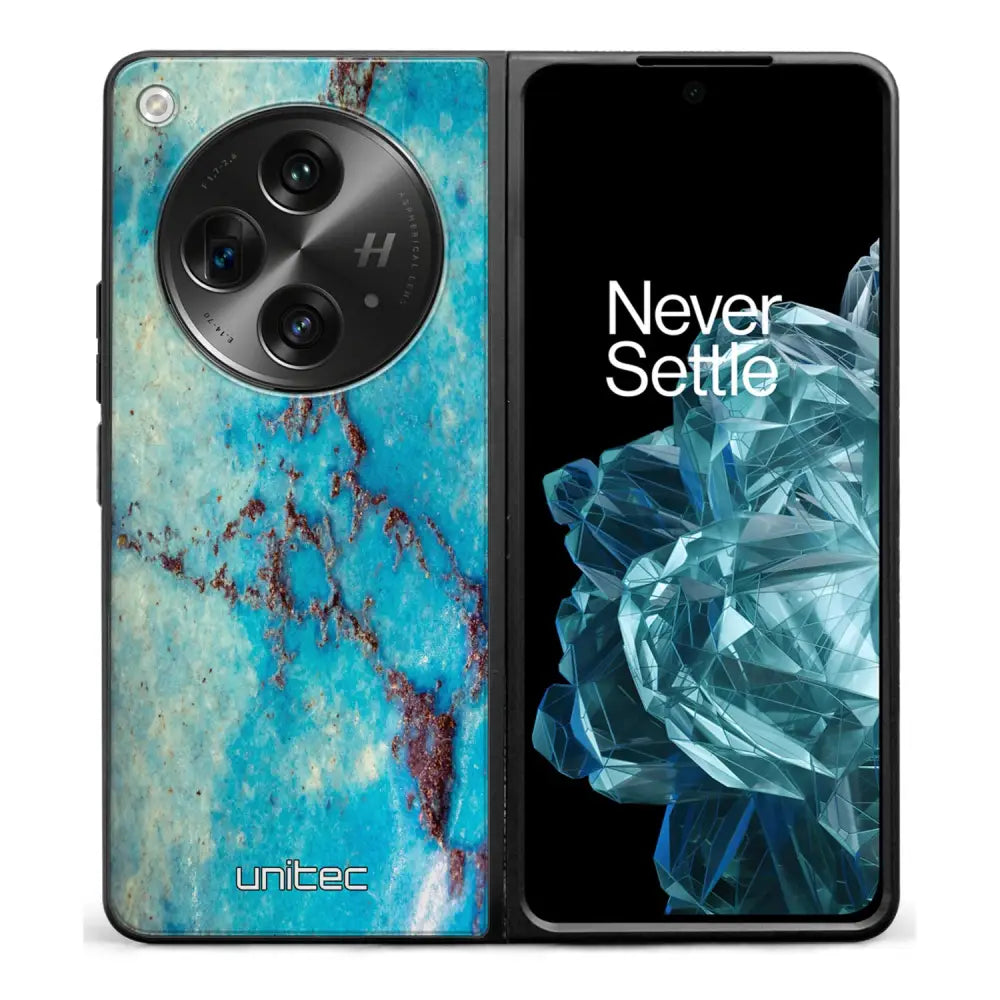OnePlus Open marmori suojakuoret - Turquoise Marble - Ei
