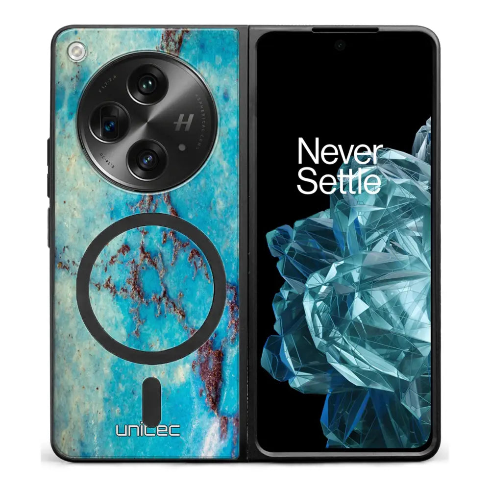 OnePlus Open marmori suojakuoret - Turquoise Marble