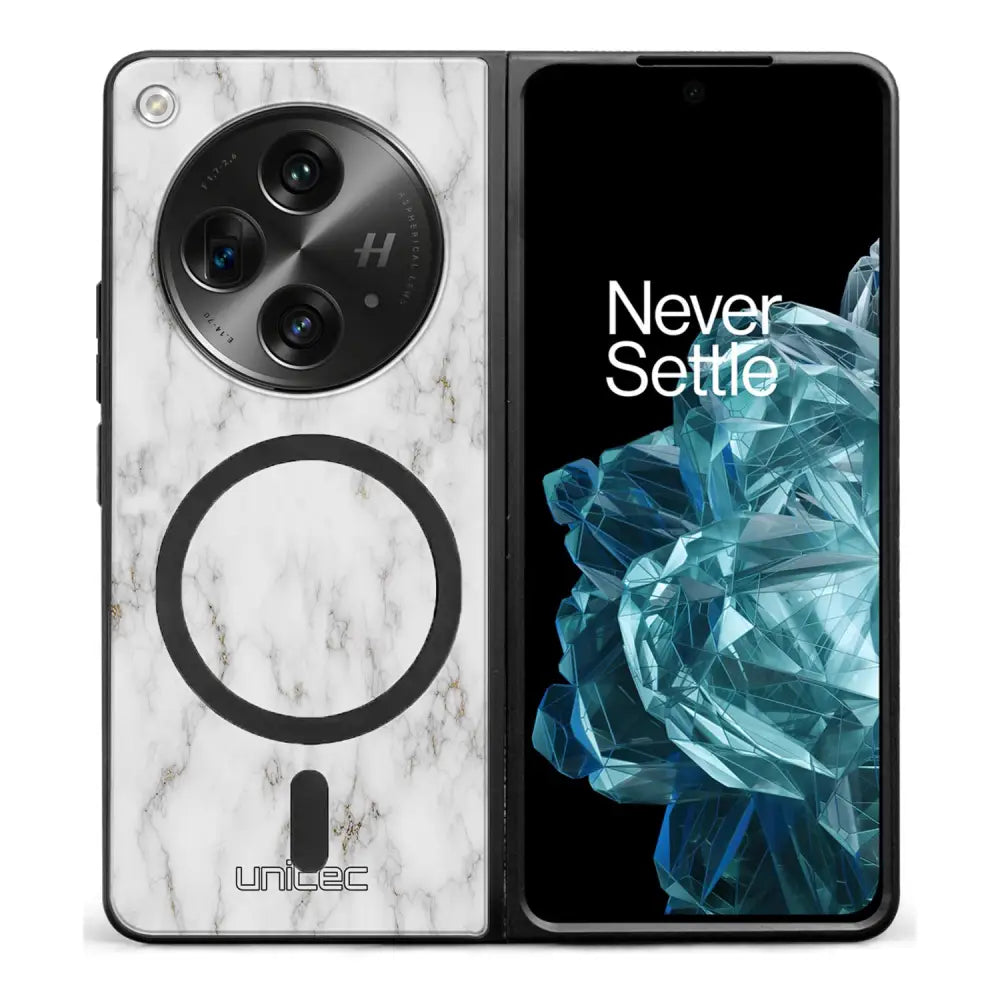 OnePlus Open marmori suojakuoret - White Marble