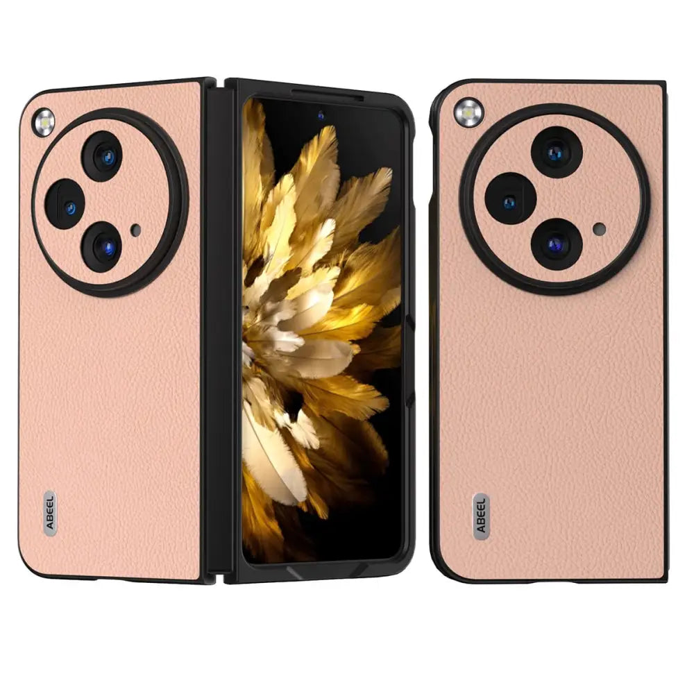 OnePlus Open nahkainen suojakuori pinkki