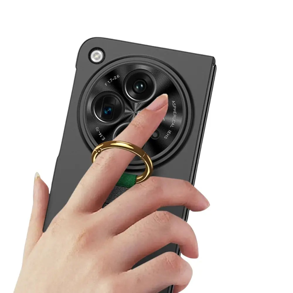 OnePlus Open Suojakuori sormushihnalla - Musta