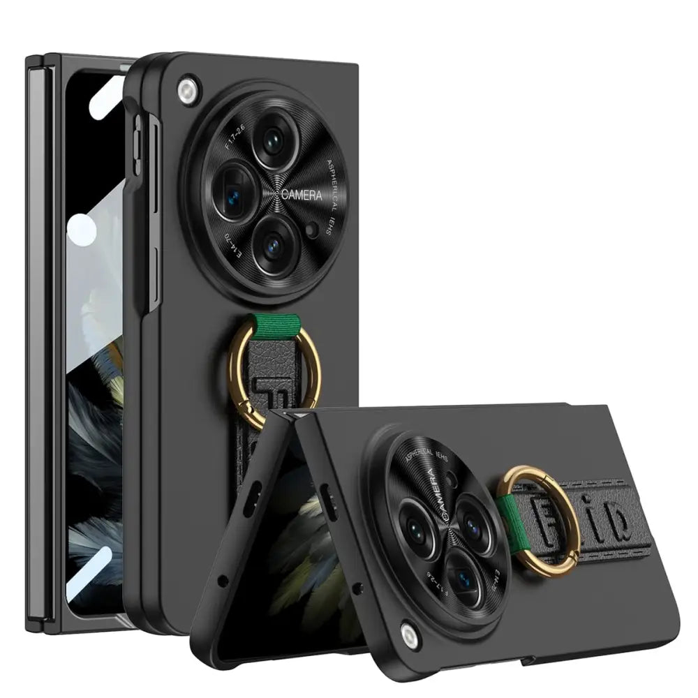 OnePlus Open Suojakuori sormushihnalla - Musta