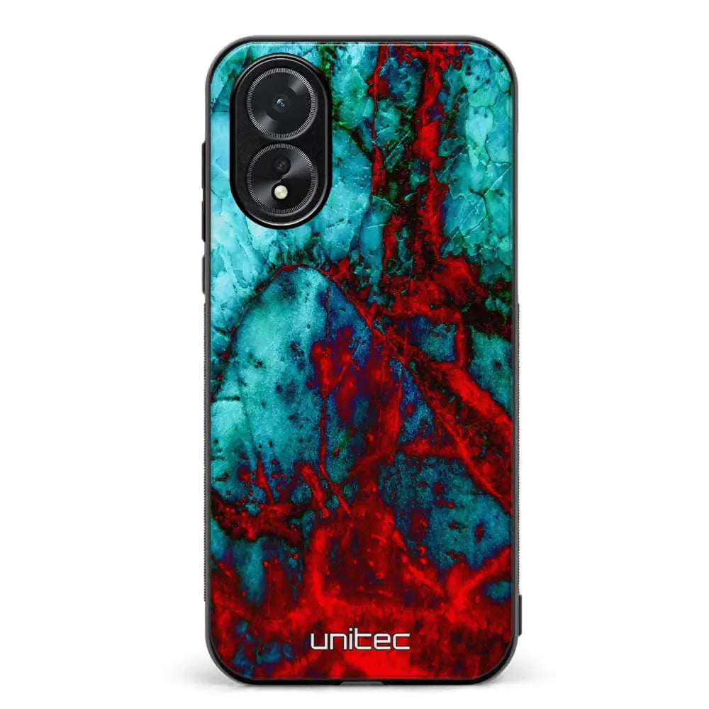 Oppo A38 marmori suojakuoret - Blue Red Marble - Ei