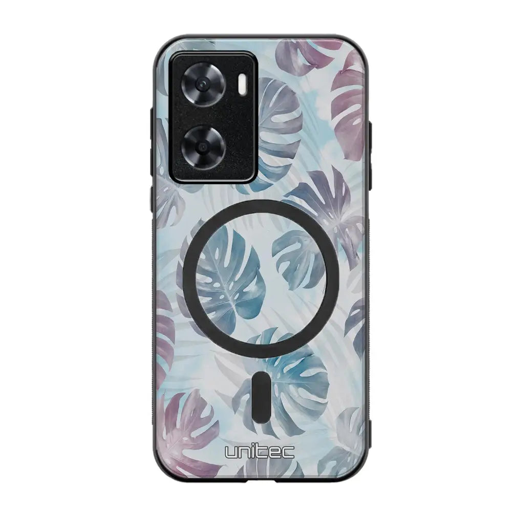 Oppo A77 kukka suojakuoret - Monstera Texture