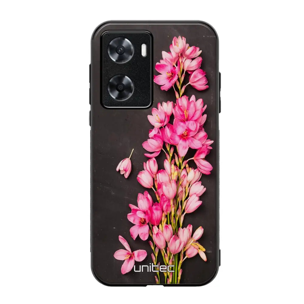 Oppo A77 kukka suojakuoret - Pink Flowers - Ei