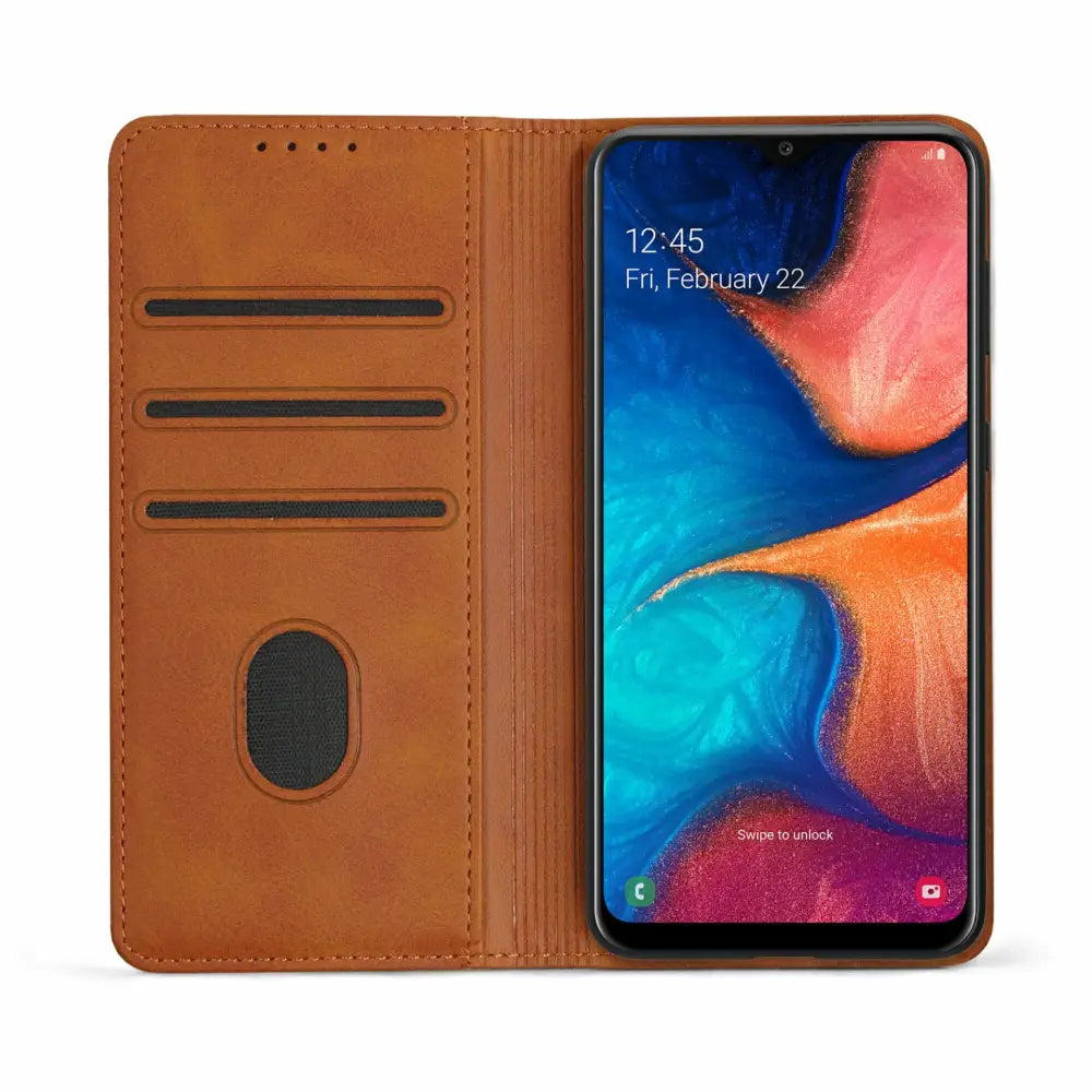 Samsung A20s Unitec Lompakko Suojakotelo Ruskea