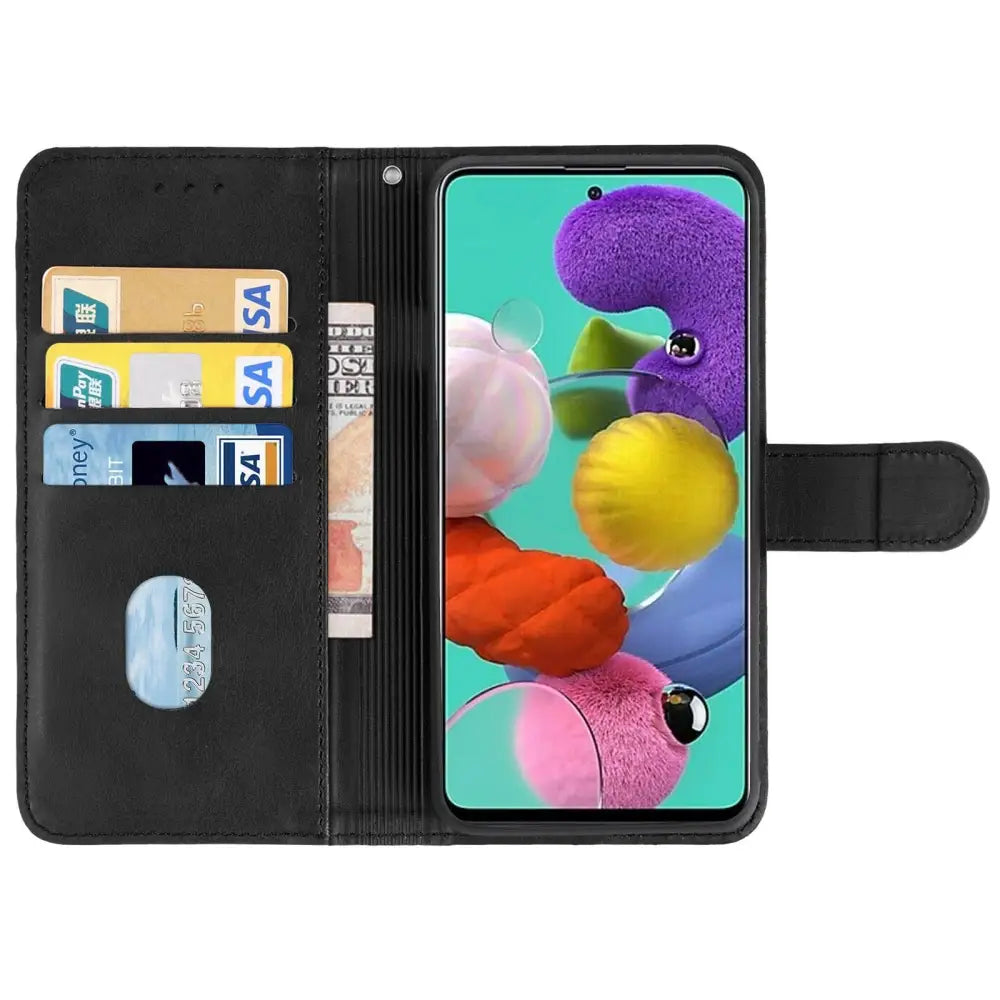 Samsung A51 (5G) Lompakko Suojakotelo Musta