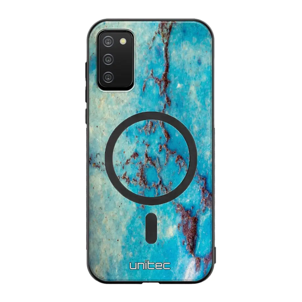 Samsung Galaxy A02s marmori suojakuoret - Turquoise Marble