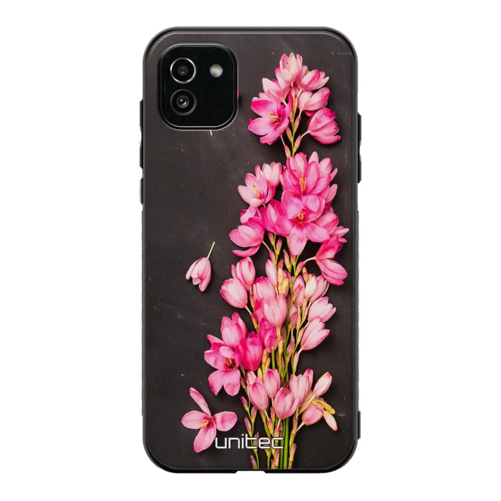 Samsung Galaxy A03 kukka suojakuoret - Pink Flowers - Ei