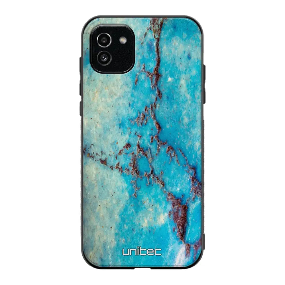 Samsung Galaxy A03 marmori suojakuoret - Turquoise Marble - Ei