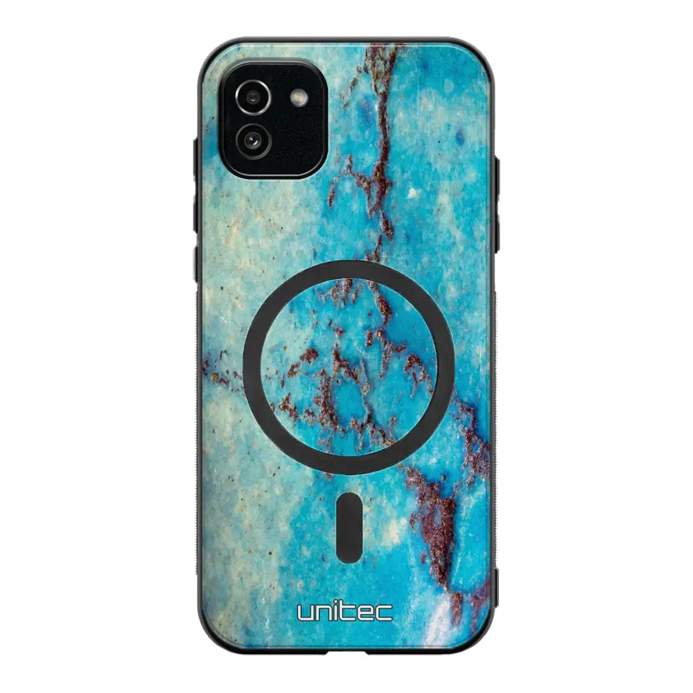 Samsung Galaxy A03 marmori suojakuoret - Turquoise Marble