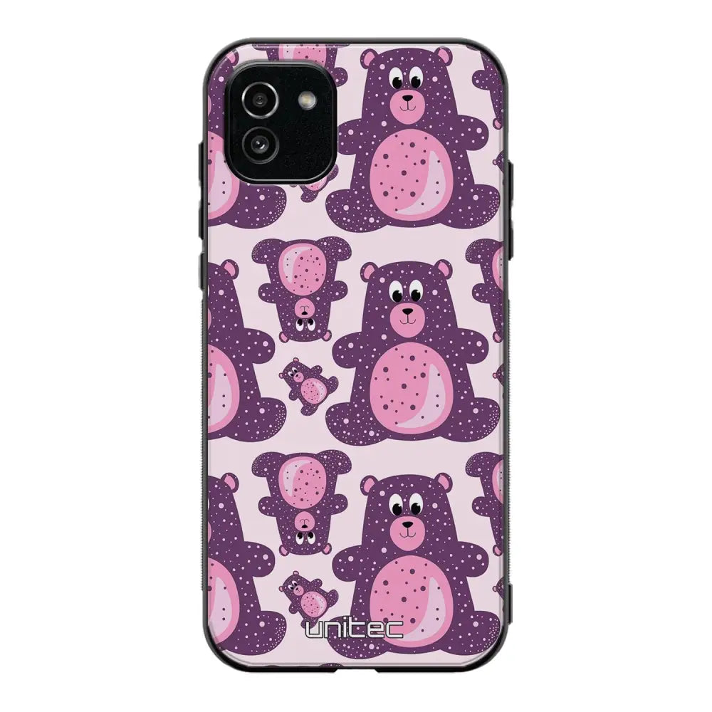 Samsung Galaxy A03 suojakuoret - Purple Teddy Bear - Ei