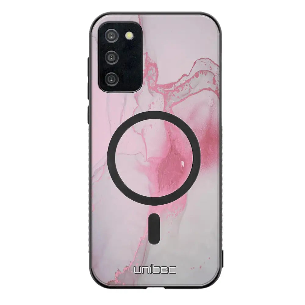 Samsung Galaxy A03s marmori suojakuoret - Pink Pok Rie