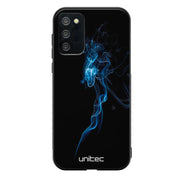 Samsung Galaxy A03s suojakuoret - Blue Smoke On Black - Ei