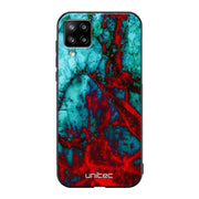 Samsung Galaxy A12 marmori suojakuoret - Blue Red Marble - Ei