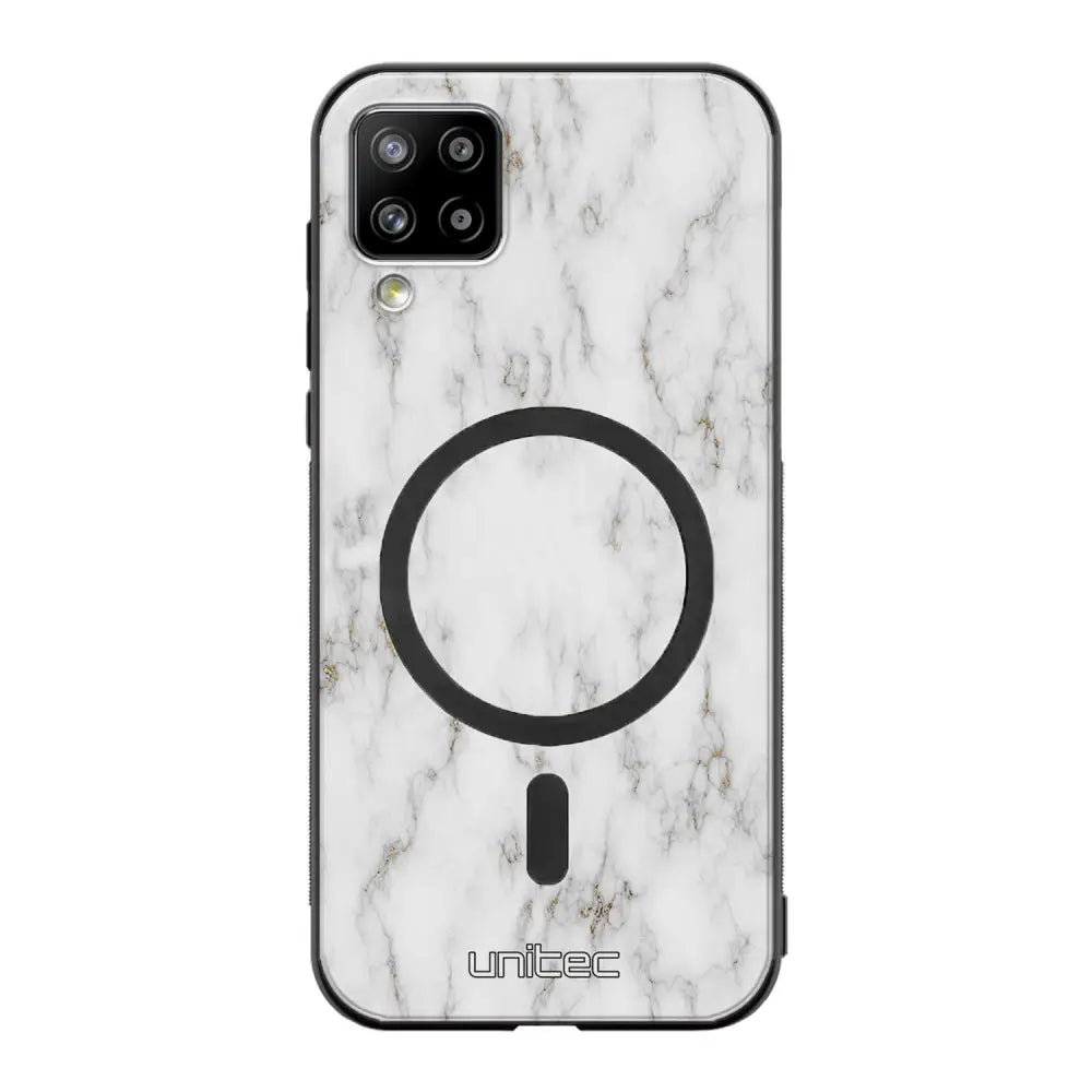 Samsung Galaxy A12 marmori suojakuoret - White Marble