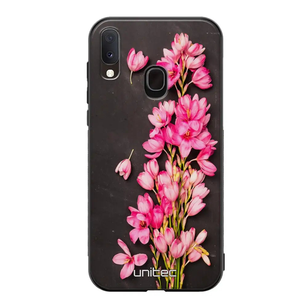 Samsung Galaxy A20e kukka suojakuoret - Pink Flowers - Ei