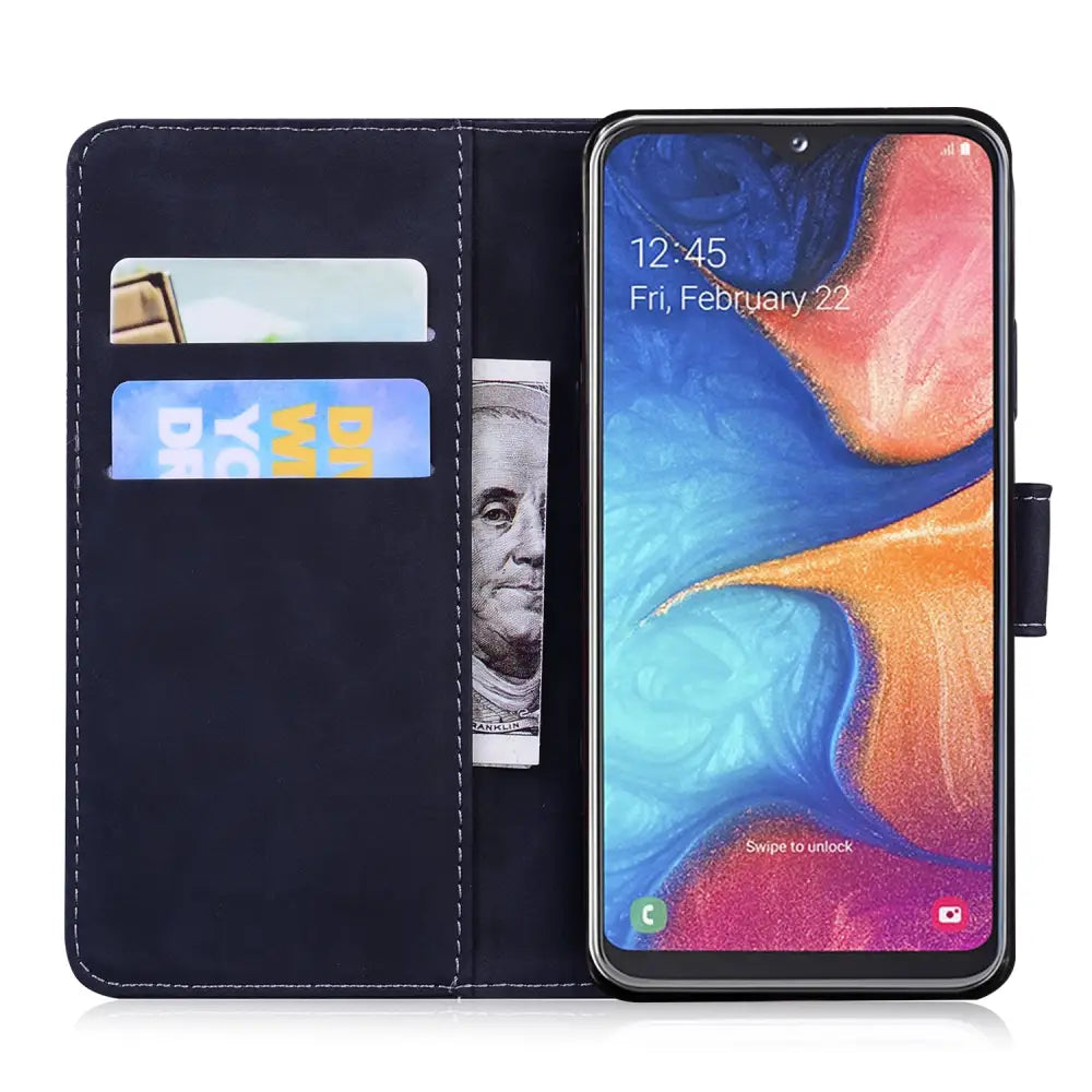 Samsung Galaxy A20e Lompakko Suojakuori Musta