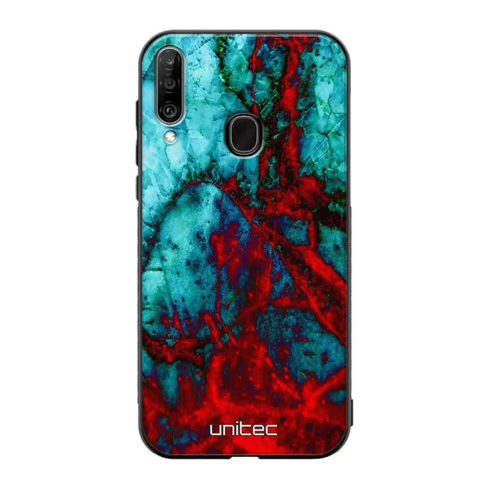 Samsung Galaxy A20s marmori suojakuoret - Blue Red Marble - Ei