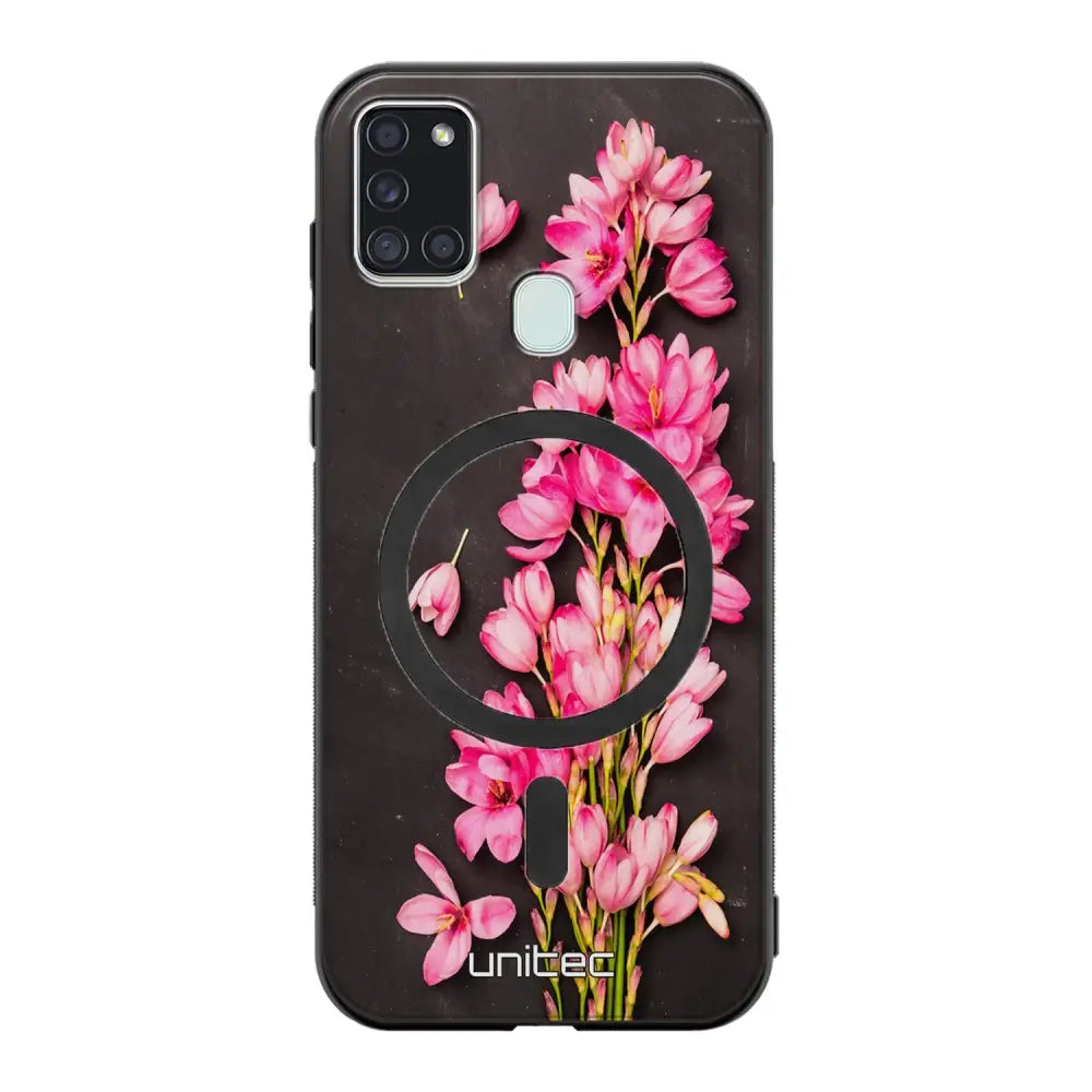 Samsung Galaxy A21s kukka suojakuoret - Pink Flowers