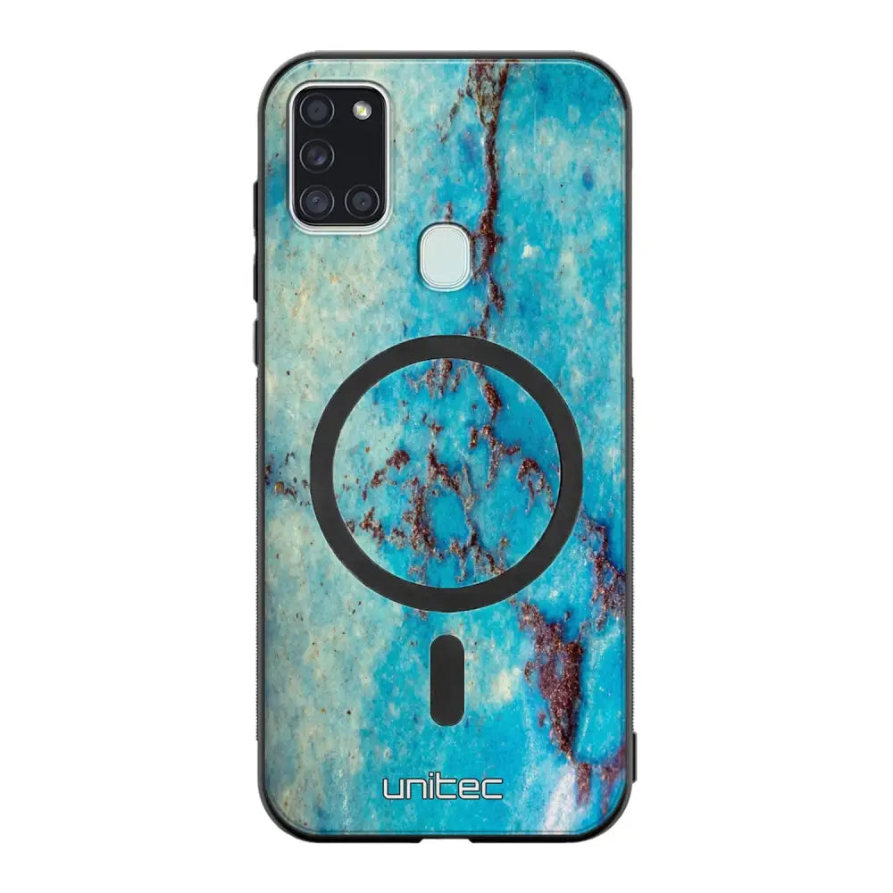 Samsung Galaxy A21s marmori suojakuoret - Turquoise Marble