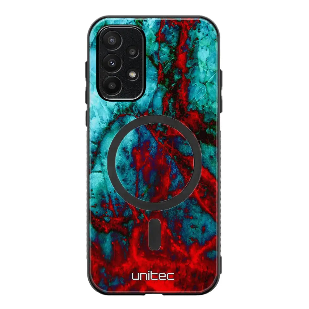 Samsung Galaxy A23 marmori suojakuoret - Blue Red Marble