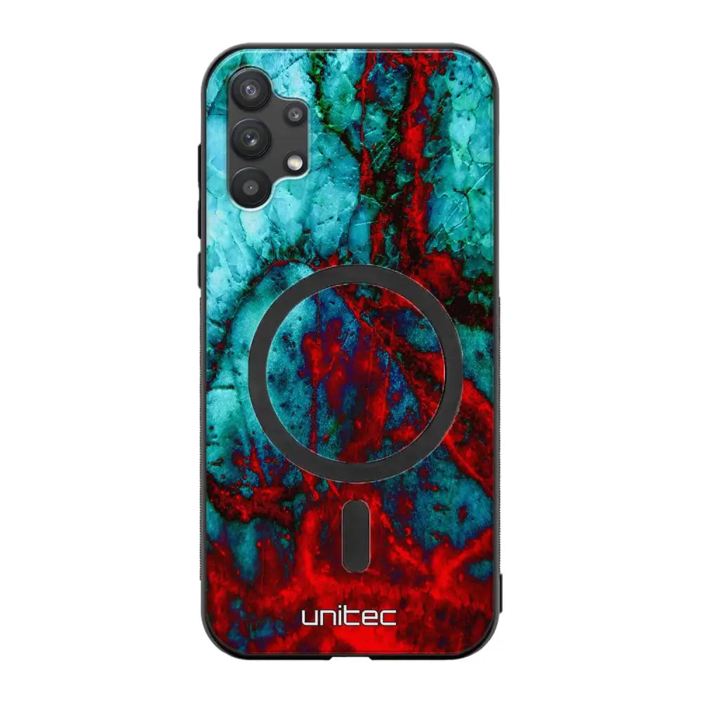 Samsung Galaxy A32 marmori suojakuoret - Blue Red Marble