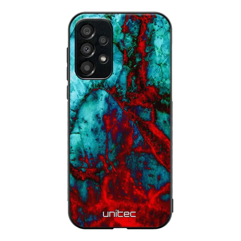 Samsung Galaxy A33 marmori suojakuoret - Blue Red Marble - Ei