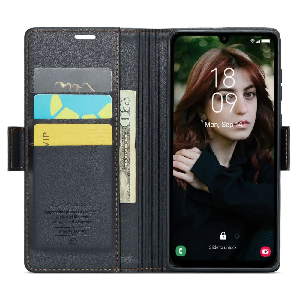 Samsung Galaxy A35 Lompakko suojakotelo RFID - Musta - CaseMe