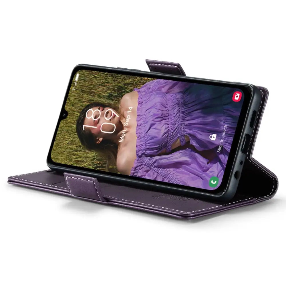 Samsung Galaxy A35 Lompakko suojakotelo RFID - Violetti - CaseMe
