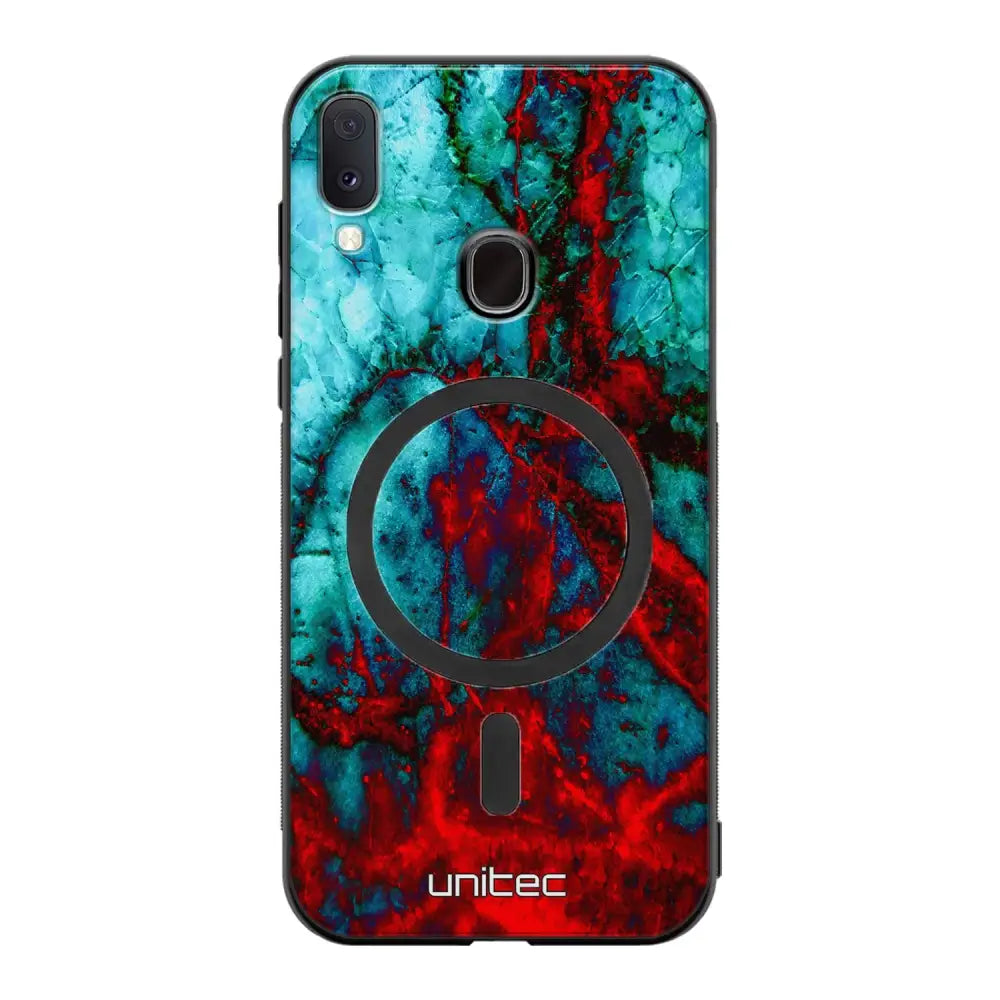 Samsung Galaxy A40 marmori suojakuoret - Blue Red Marble
