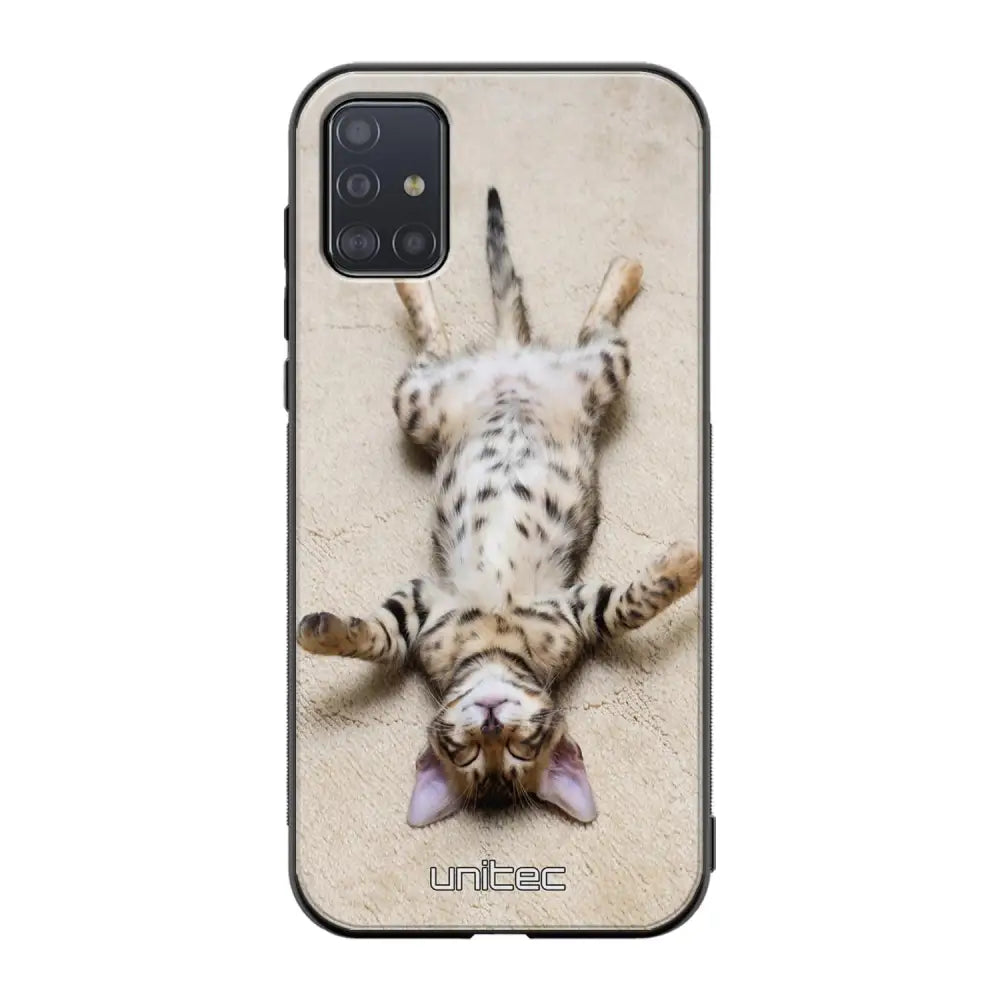 Samsung Galaxy A51 4G kissa suojakuoret - Relaxing Cat - Ei